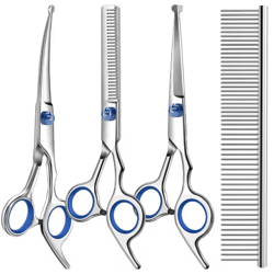 professional 4-in-1 pet grooming scissors set pet grooming scissors kit for cats & dogs