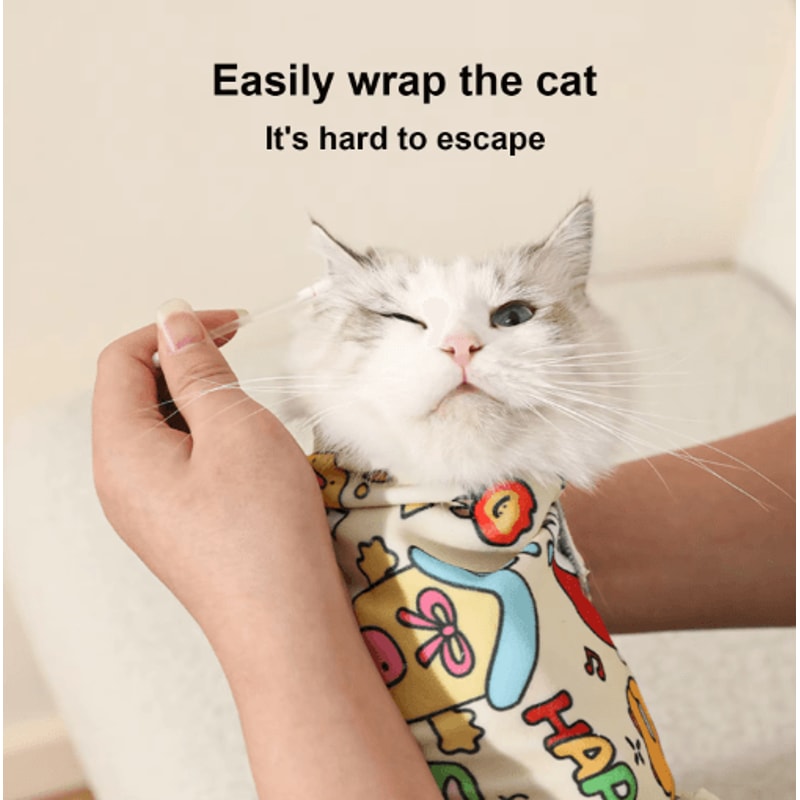 Cat Swaddle Wrap Restraint Blanket Cat Grooming Wrap For Safe Medication Nail Trimming StressFree 7