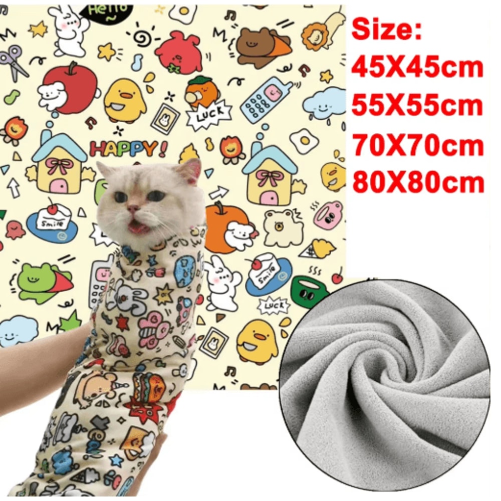 Cat Swaddle Wrap Restraint Blanket Cat Grooming Wrap For Safe Medication Nail Trimming StressFree 0