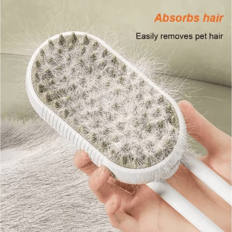 3in1 Electric Steam Pet Grooming Brush Pet Grooming Brush With Spray Massage Deshedding Function 0