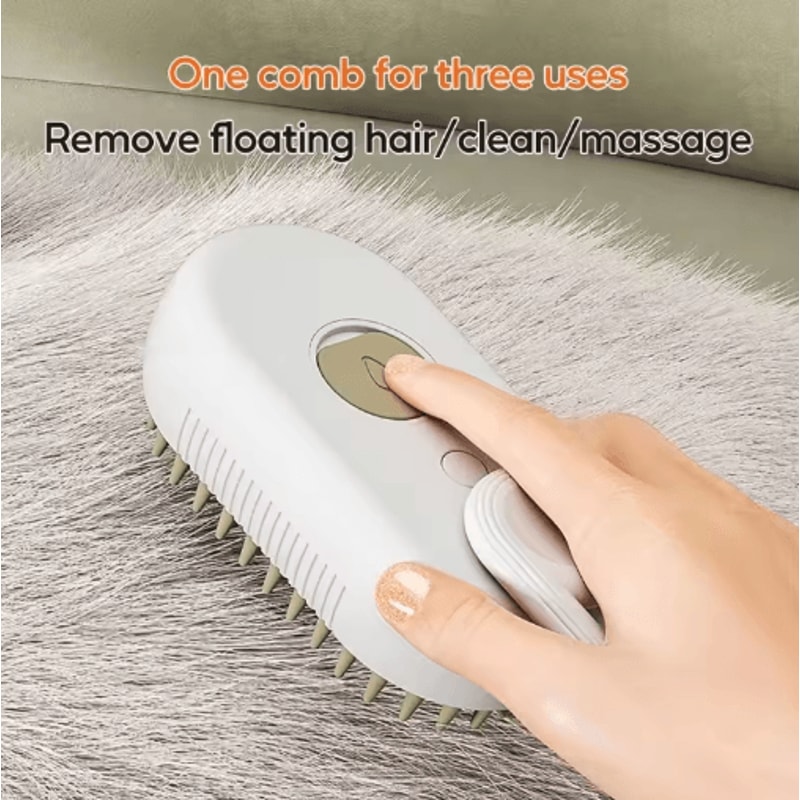 3in1 Electric Steam Pet Grooming Brush Pet Grooming Brush With Spray Massage Deshedding Function 8