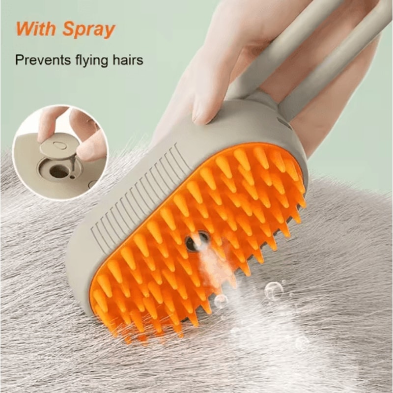 3in1 Electric Steam Pet Grooming Brush Pet Grooming Brush With Spray Massage Deshedding Function 9