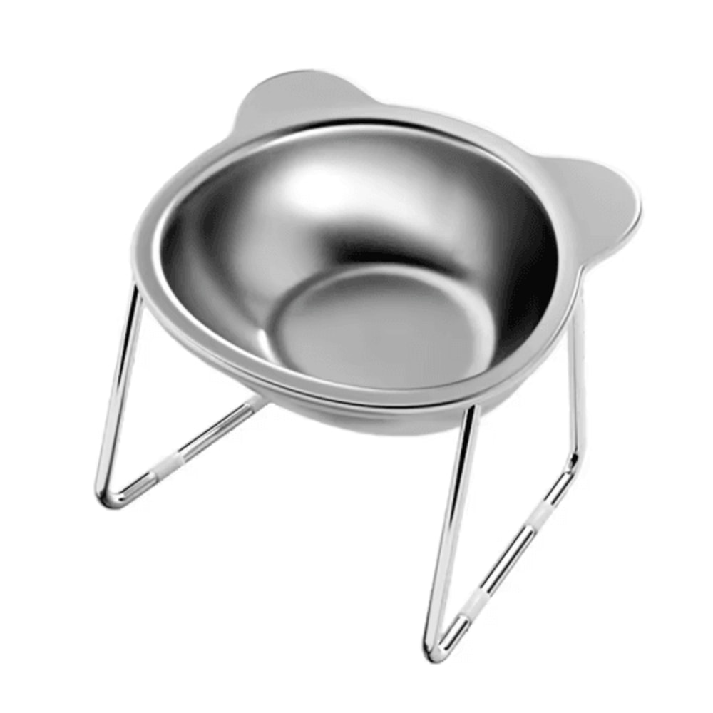 Elevated Stainless Steel Cat Bowl Raised Cat Bowl With 15 Tilted Design For Healthier Feeding 1