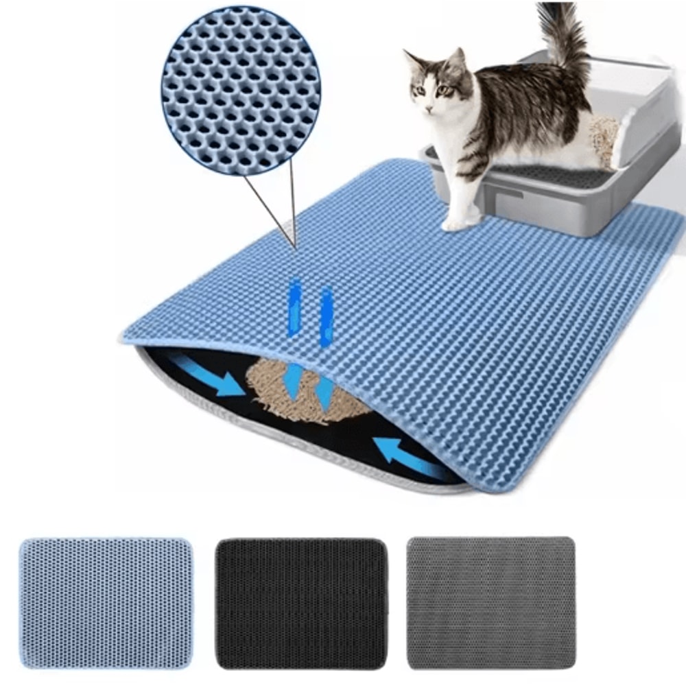 DoubleLayer Waterproof Cat Litter Mat Cat Litter Mat With NonSlip Design For Cleaner Floors 0