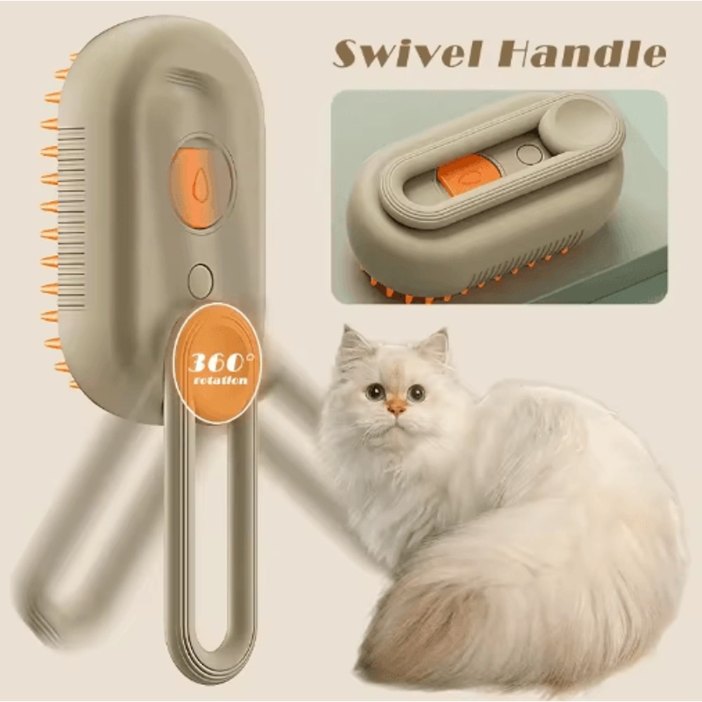3in1 Steam Cat Grooming Brush Steam Cat Brush With Spray Massage Pet Hair Removal 6