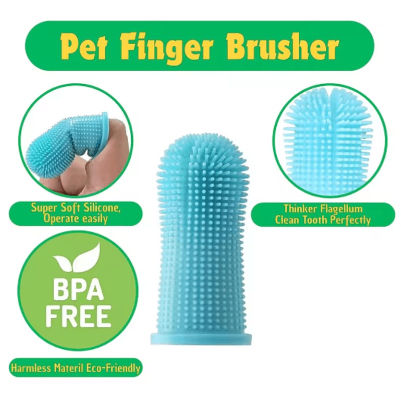 Silicone Pet Finger Toothbrush Pet Toothbrush For Gentle Teeth Cleaning Fresh Breath Care 8