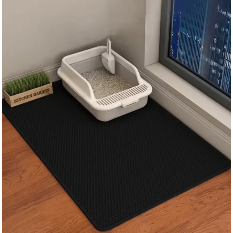 Large Honeycomb Cat Litter Mat Cat Litter Mat With DoubleLayer Waterproof Design For Cleaner Floors 1
