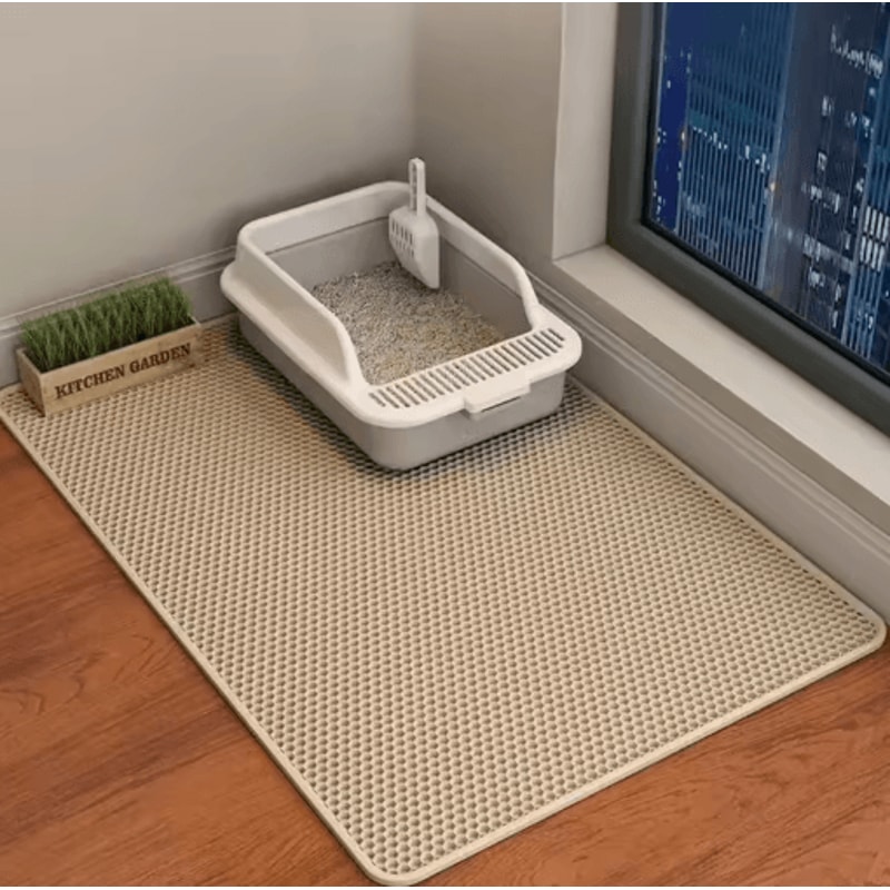 Large Honeycomb Cat Litter Mat Cat Litter Mat With DoubleLayer Waterproof Design For Cleaner Floors 2