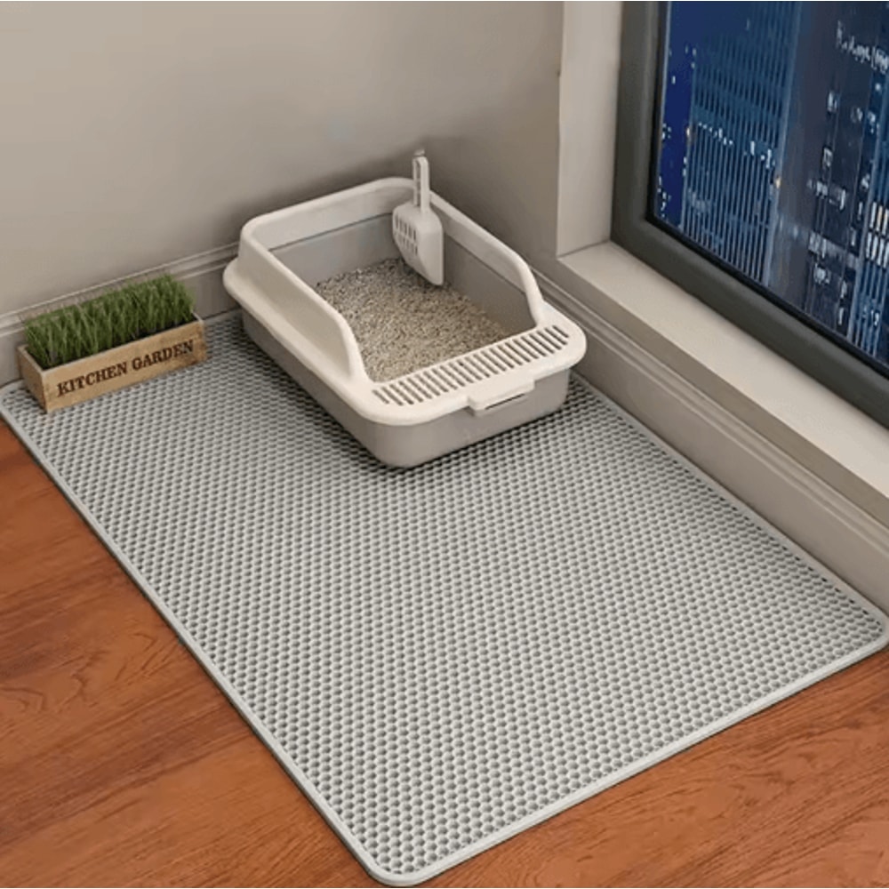 Large Honeycomb Cat Litter Mat Cat Litter Mat With DoubleLayer Waterproof Design For Cleaner Floors 3