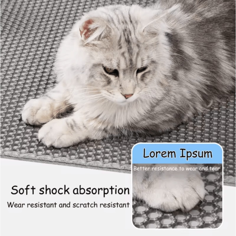 Large Honeycomb Cat Litter Mat Cat Litter Mat With DoubleLayer Waterproof Design For Cleaner Floors 4