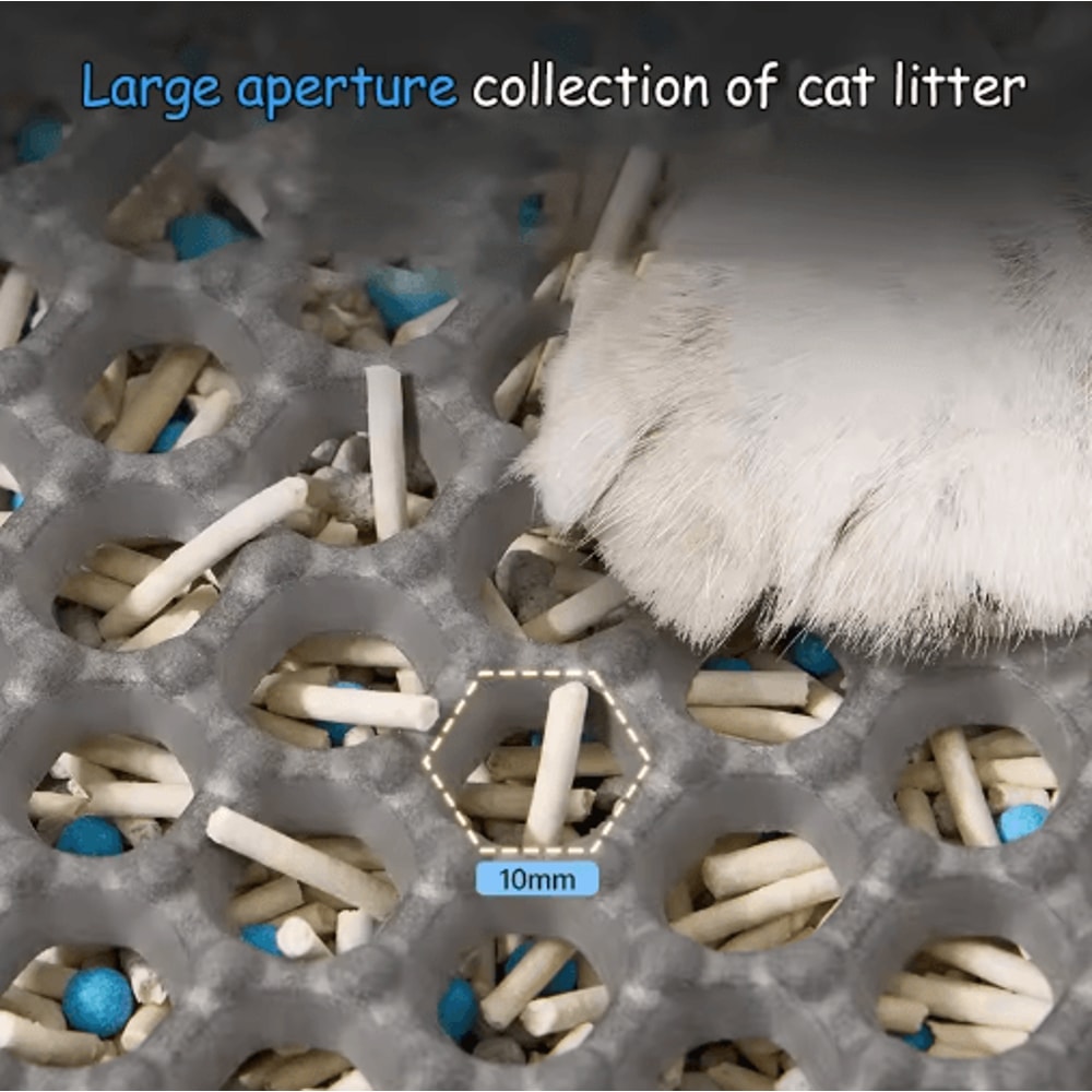 Large Honeycomb Cat Litter Mat Cat Litter Mat With DoubleLayer Waterproof Design For Cleaner Floors 5