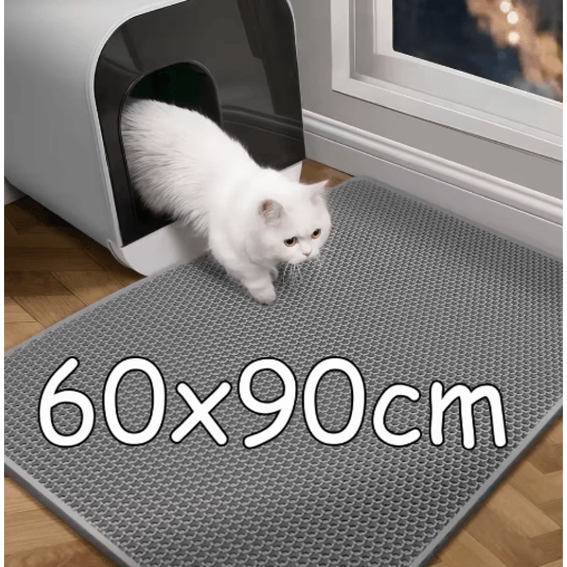 Large Honeycomb Cat Litter Mat Cat Litter Mat With DoubleLayer Waterproof Design For Cleaner Floors 0