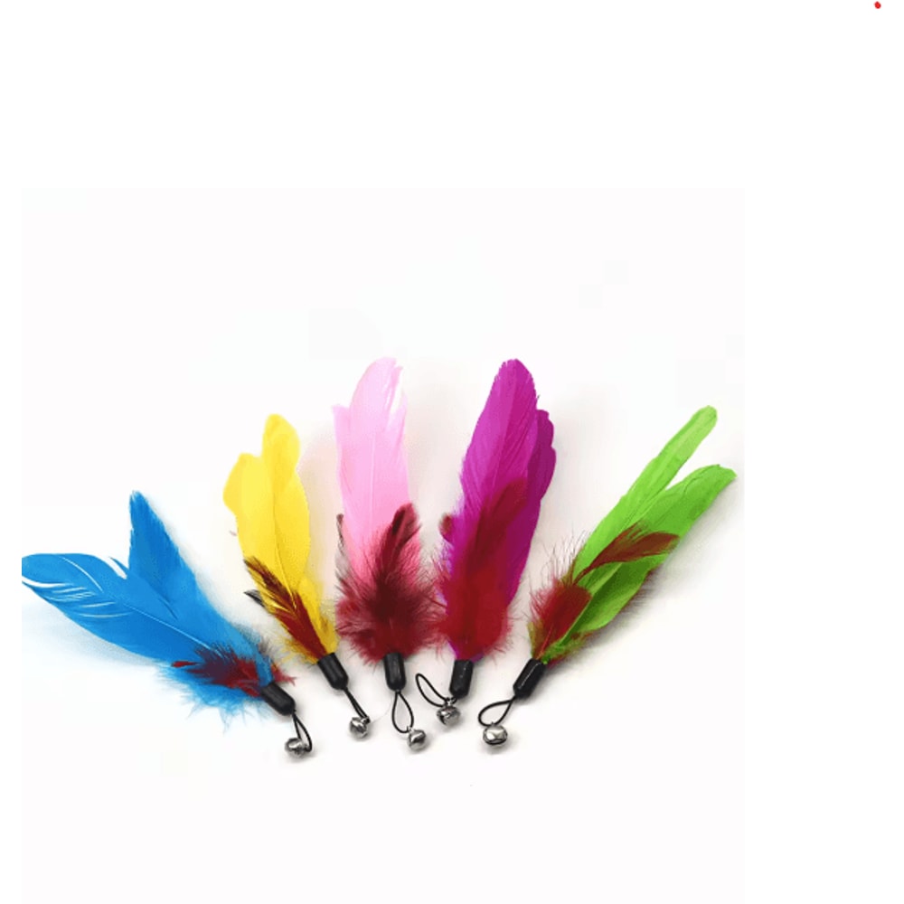 Retractable Feather Cat Teaser Wand Cat Teaser Wand With Colorful Feathers Bells Extendable Fishin 5