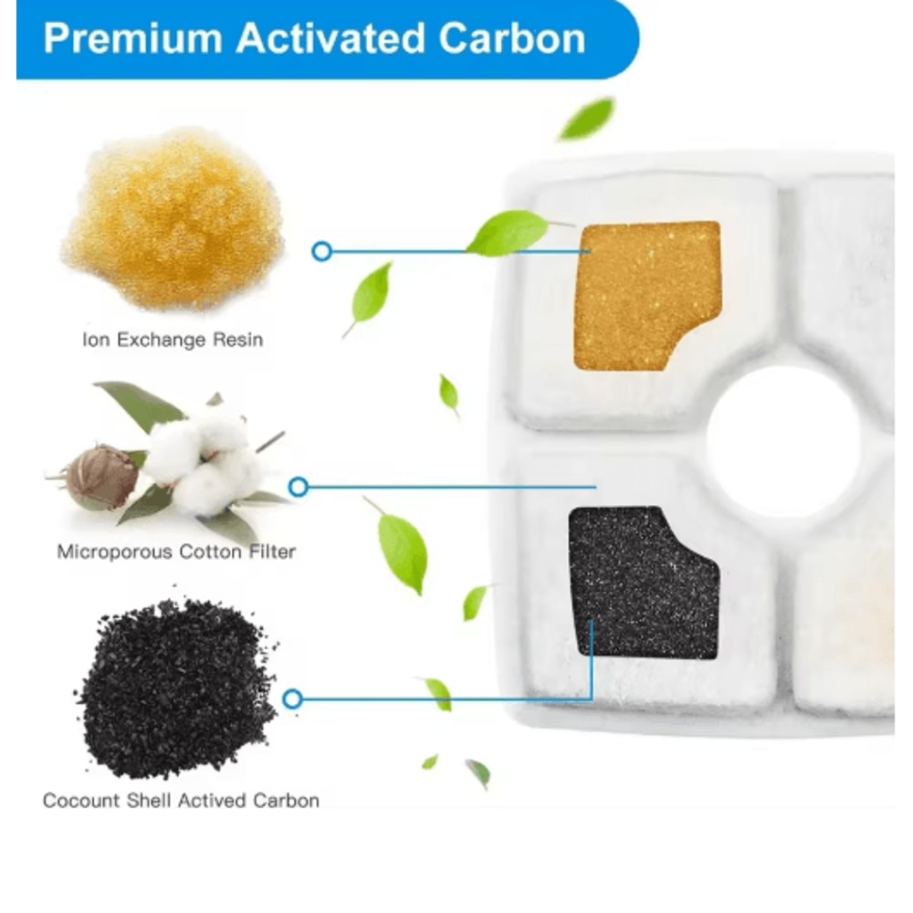 Square Cat Water Fountain Filter Replacement Cat Water Fountain Filters For Fresh Clean Pet Drinkin 6