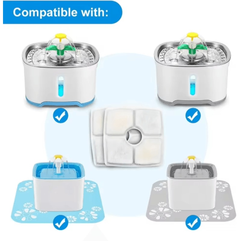 Square Cat Water Fountain Filter Replacement Cat Water Fountain Filters For Fresh Clean Pet Drinkin 7