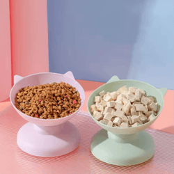 elevated 45 pet feeding bowl raised cat bowl with neck protection & anti-tip design