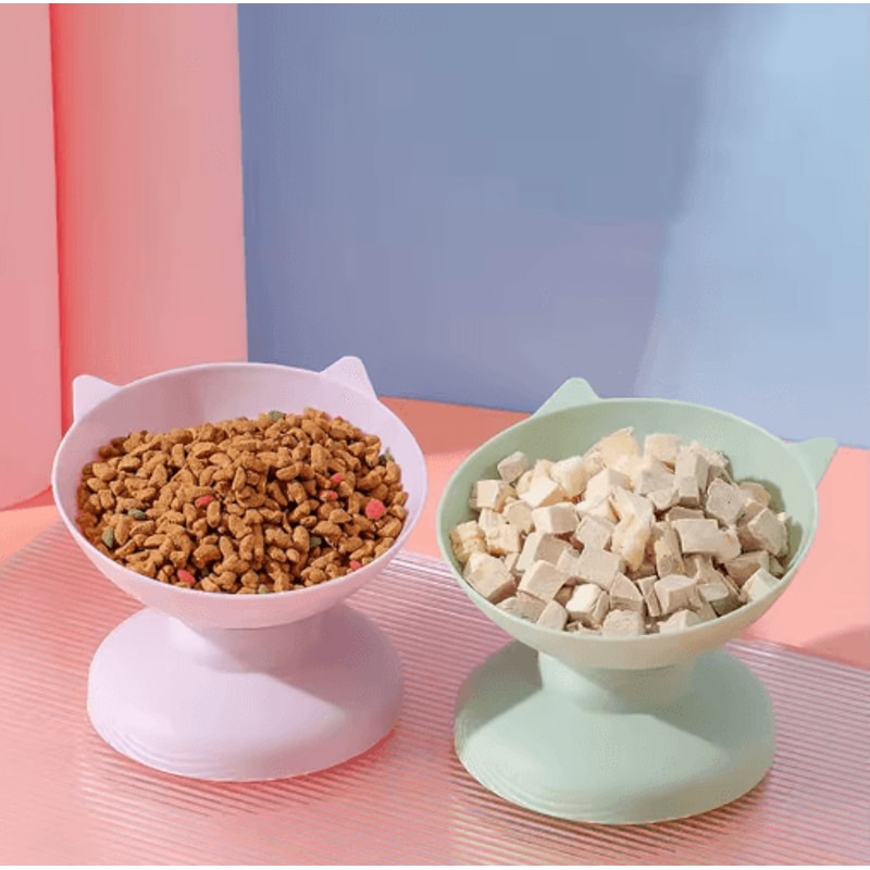 Elevated 45 Pet Feeding Bowl Raised Cat Bowl With Neck Protection AntiTip Design 0