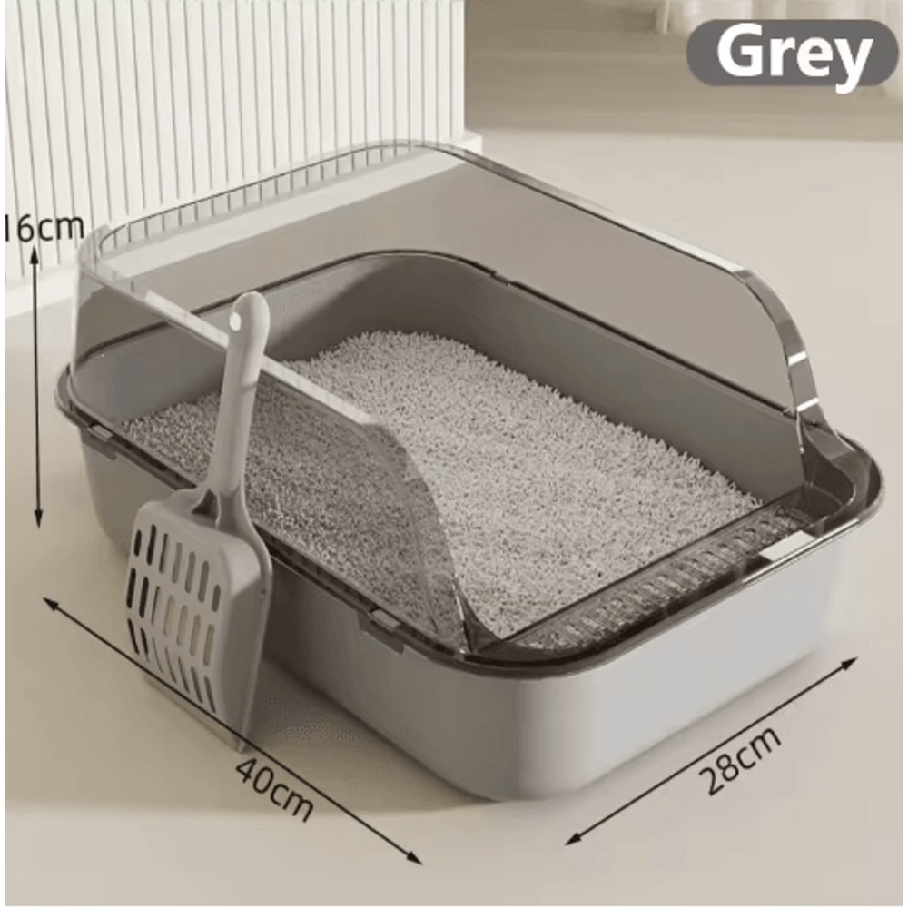 SemiEnclosed Cat Litter Box Cat Litter Box With High Sides Splashproof Design For Cleaner Homes 1