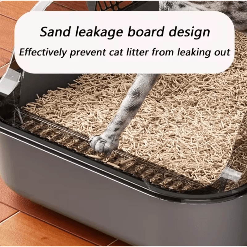 SemiEnclosed Cat Litter Box Cat Litter Box With High Sides Splashproof Design For Cleaner Homes 10