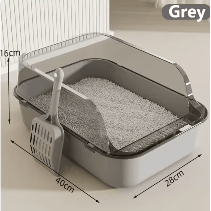 SemiEnclosed Cat Litter Box Cat Litter Box With High Sides Splashproof Design For Cleaner Homes 4