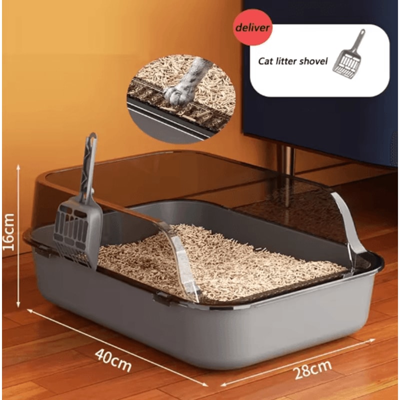 SemiEnclosed Cat Litter Box Cat Litter Box With High Sides Splashproof Design For Cleaner Homes 6