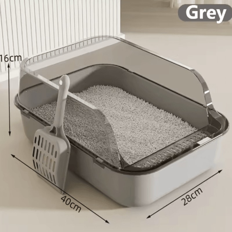 SemiEnclosed Cat Litter Box Cat Litter Box With High Sides Splashproof Design For Cleaner Homes 8
