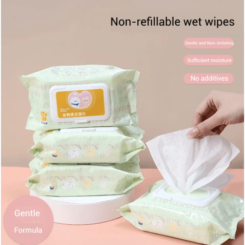 3Pack Pet Cleaning Wipes Pet Wipes For Tear Stains Body Cleaning Fresh Odor Control 0