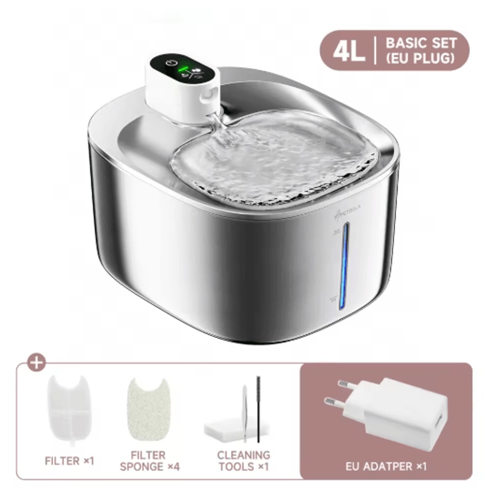 APETDOLA 4L Wireless Pet Water Fountain Automatic Cat Water Fountain With Smart Sensor Cordless D 1