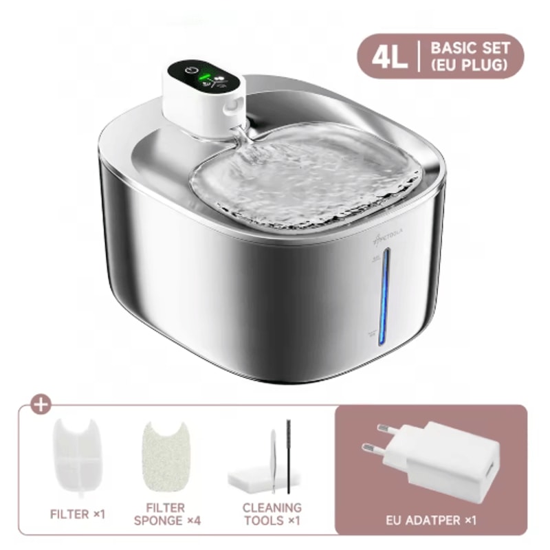 APETDOLA 4L Wireless Pet Water Fountain Automatic Cat Water Fountain With Smart Sensor Cordless D 1