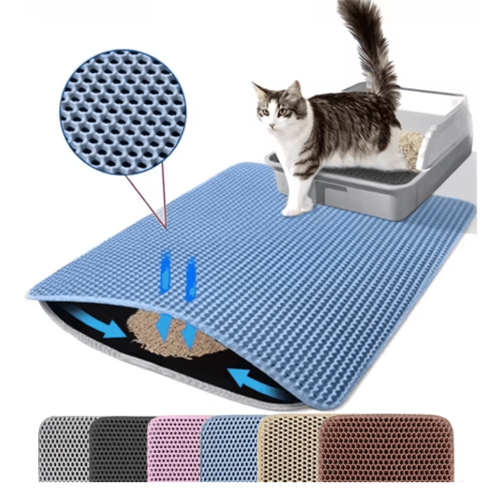 Litter Mat Cat Litter Mat With DoubleLayer Waterproof Design For Cleaner Floors 1