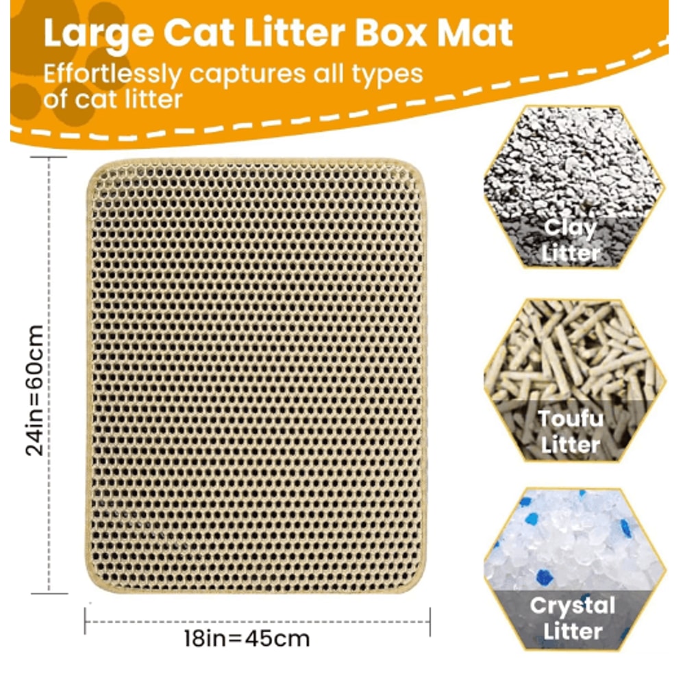 Litter Mat Cat Litter Mat With DoubleLayer Waterproof Design For Cleaner Floors 10