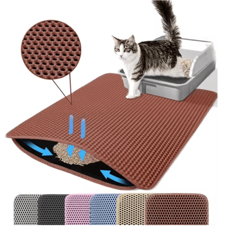 Litter Mat Cat Litter Mat With DoubleLayer Waterproof Design For Cleaner Floors 2
