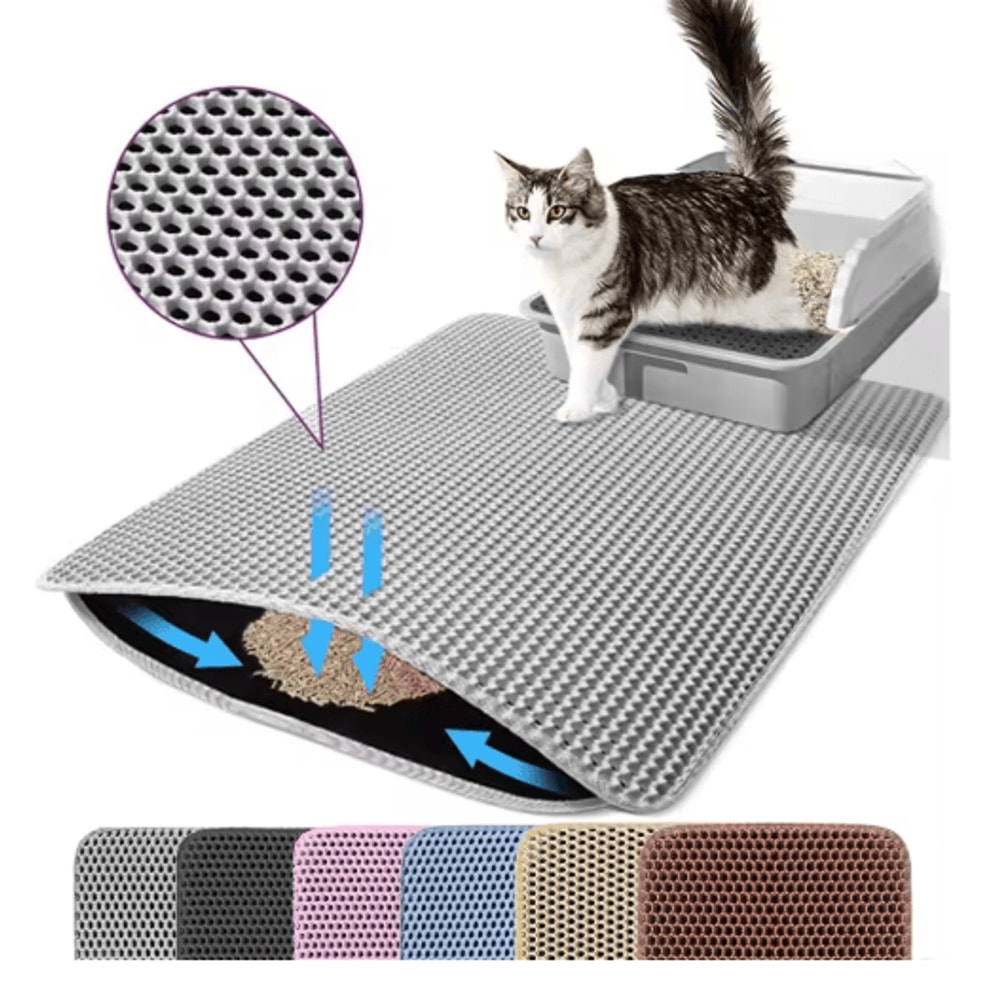 Litter Mat Cat Litter Mat With DoubleLayer Waterproof Design For Cleaner Floors 4