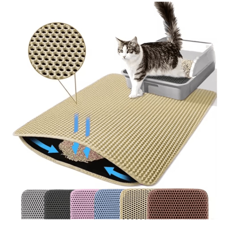 Litter Mat Cat Litter Mat With DoubleLayer Waterproof Design For Cleaner Floors 5
