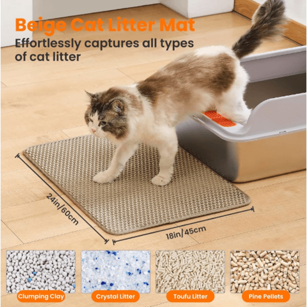 Litter Mat Cat Litter Mat With DoubleLayer Waterproof Design For Cleaner Floors 0