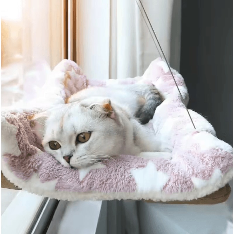 Window Mounted Cat Hammock Bed Cat Window Hammock With Strong Suction Cups For Lounging Climbing 8