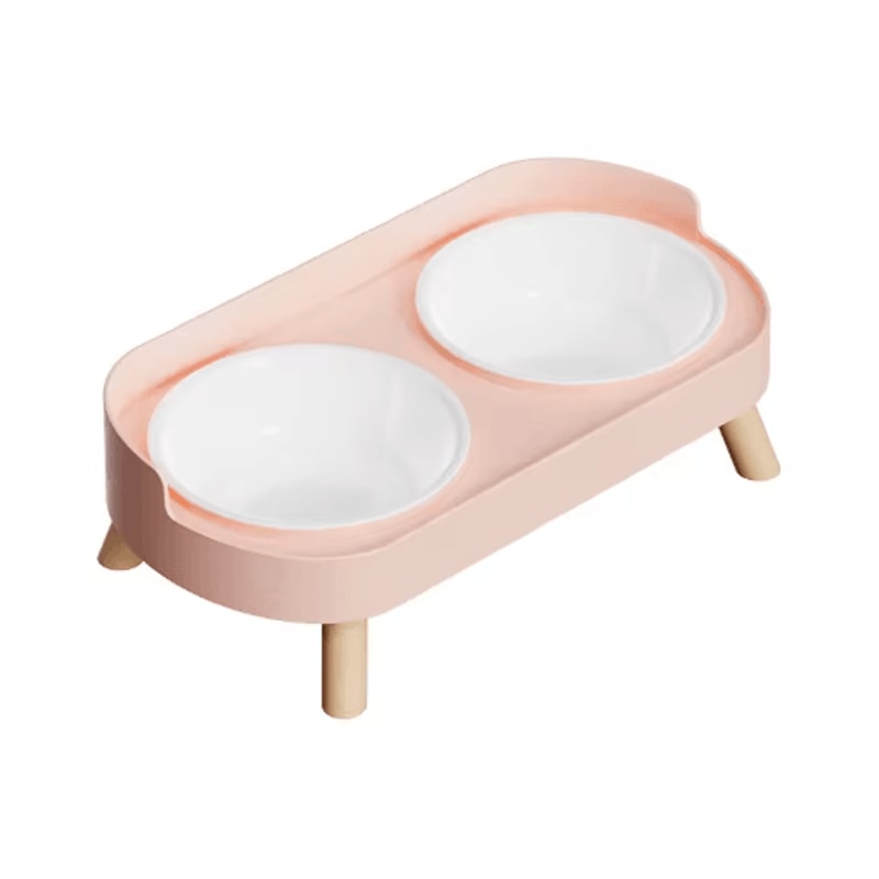 Elevated Double Pet Bowl Stand Double Pet Bowl With Neck Support AntiSpill Design For Cats Dogs 1