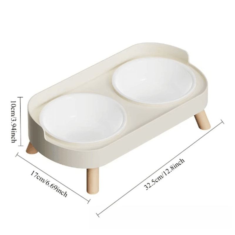 Elevated Double Pet Bowl Stand Double Pet Bowl With Neck Support AntiSpill Design For Cats Dogs 7