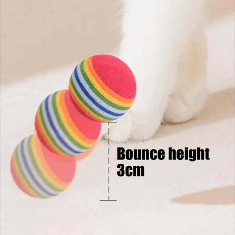 Rainbow EVA Pet Toy Balls Set Cat Toy Balls For Interactive Play Training Exercise 6
