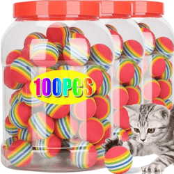 rainbow eva pet toy balls set – cat toy balls for interactive play, training & exercise