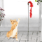 5Piece Turkey Feather Cat Teaser Wand Set Interactive Cat Toy With Wire Chaser Bell Attachments 4
