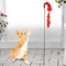 5Piece Turkey Feather Cat Teaser Wand Set Interactive Cat Toy With Wire Chaser Bell Attachments 4