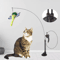 DoubleHead Suction Cup Cat Teaser Toy Interactive Cat Toy With Mouse Feather Bell Attachments 0