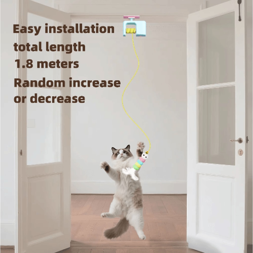 Smart Hanging Electric Cat Toy Interactive Cat Toy With AutoSwing Feather Teaser For SelfPlay Fun 7