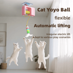 smart hanging electric cat toy – interactive cat toy with auto-swing feather teaser for self-play fun