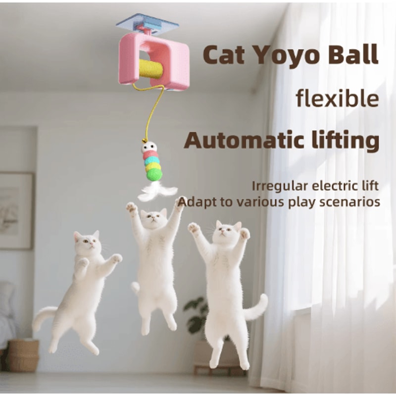 Smart Hanging Electric Cat Toy Interactive Cat Toy With AutoSwing Feather Teaser For SelfPlay Fun 0
