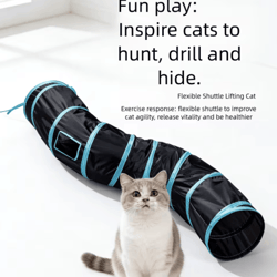 collapsible cat play tunnel – cat tunnel toy for hide-and-seek, exercise & interactive play