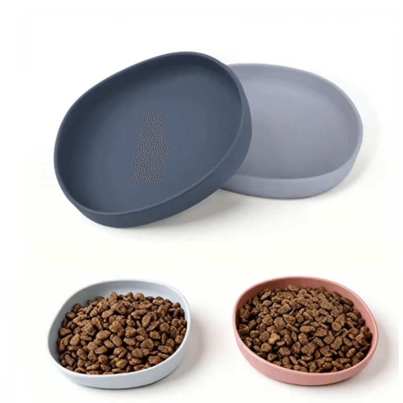 2Pack WhiskerFriendly Silicone Cat Plates Cat Feeding Bowls For Comfortable MessFree Mealtimes 0