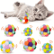 Colorful Cat Pom Pom Ball Set Cat Toy Balls With Bells Sparkly Tinsel For Interactive Play 1