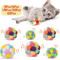 Colorful Cat Pom Pom Ball Set Cat Toy Balls With Bells Sparkly Tinsel For Interactive Play 0